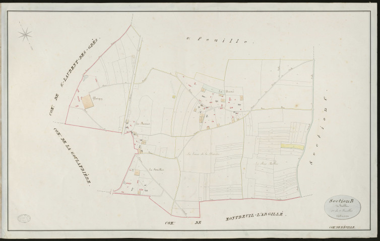 Réville. Section B _ du haiblet _ 1ère de 2 feuilles _ Echelle de 1 à 2500