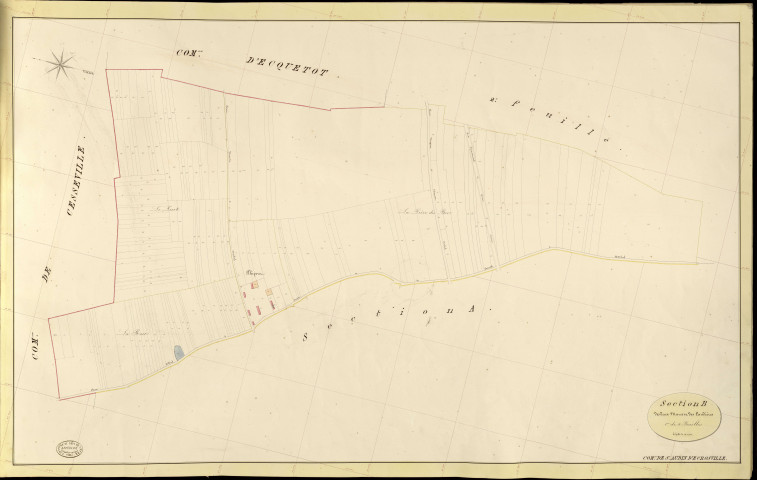 Saint-Aubin-d'Ecrosville. Section B _ des deux Mares et des Caudières _ 1re de 4 Feuilles