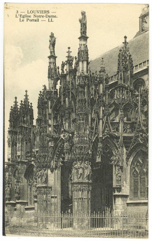 Louviers-Ville. L'Eglise Notre-Dame - Le Portail.