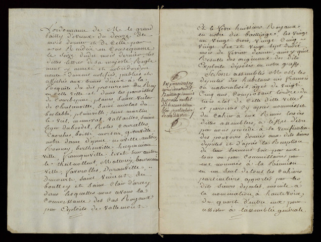 Procès-verbal et cahier manuscrit en deux exemplaires.