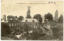 Aizier. Poste de douane et l'Eglise.