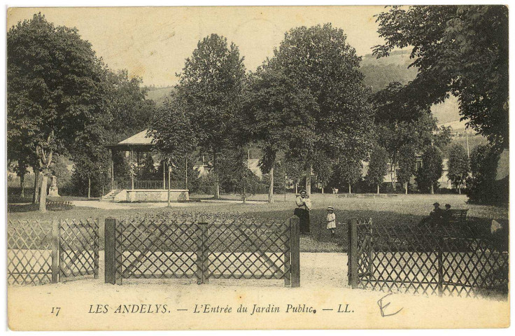 Andelys (Les). L'entrée du Jardin Public.