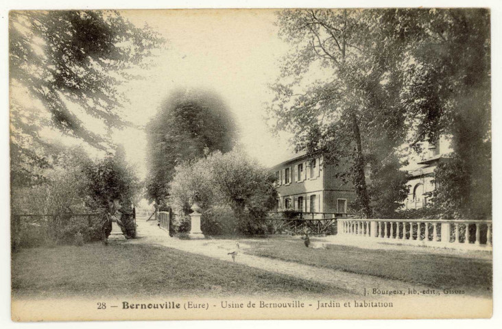 Bernouville. Usine de Bernouville- Jardin et habitation.