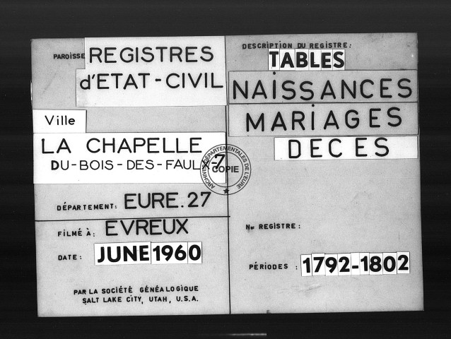 Tables (1792-1902)