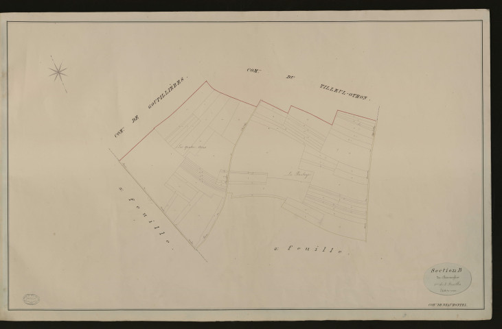 Beaumontel. Section B _ du Boscanglier _ 1re de 3 Feuilles