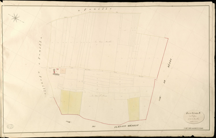 Gadencourt. Section B _ de l'Eglise _ 4e de 6 Feuilles