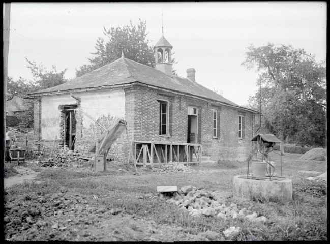 Chantier d'agrandissement de l'école de Rosay-sur-Lieure (Eure).