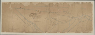 "Plan et nivellement des bras de la rivière Eure traversant la ville de Louviers".