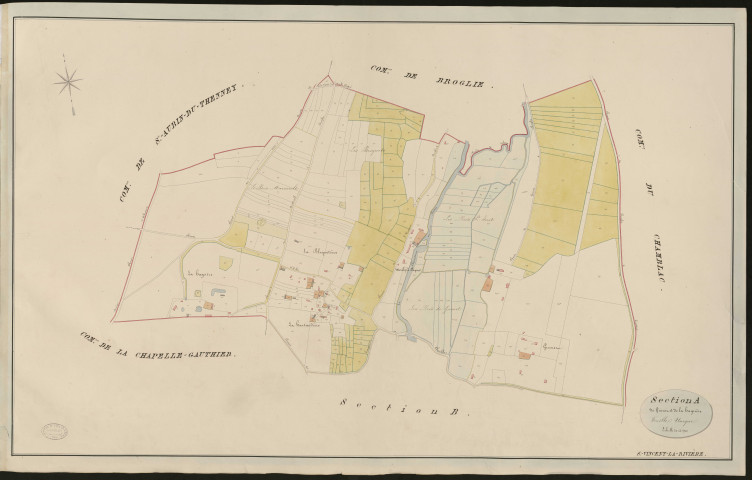 Saint-Vincent-la-Rivière. Section A _ du Guenen et de la Hagrière _ feuille unique