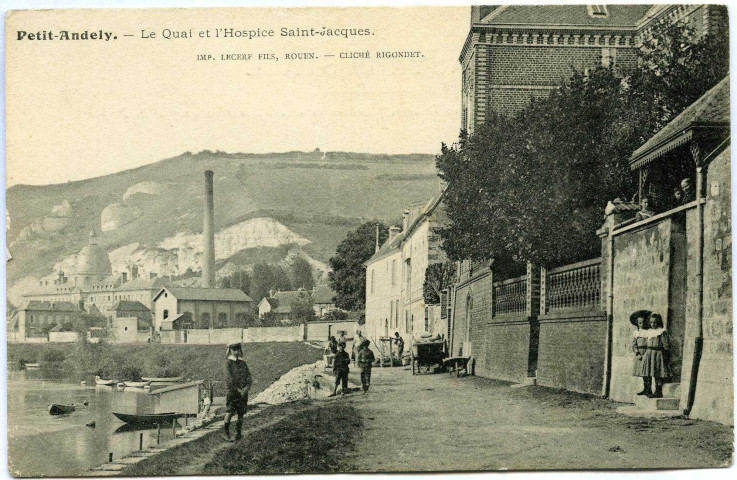 Andelys (Les). Petit Andely - Le Quai et l'Hospice Saint Jacques.