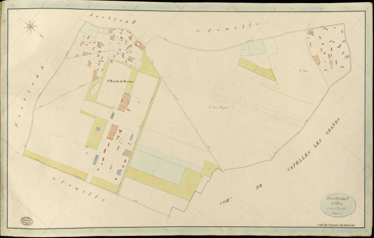 Saint-Mards-de-Fresne. Section C _ de l'Eglise et du Long _ 2e de 3 Feuilles