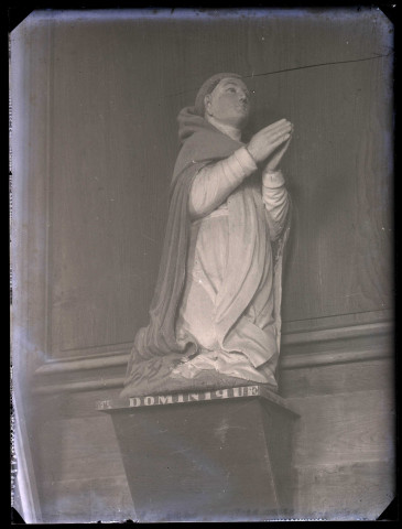 Église Notre-Dame de Bray (Eure), statue de Saint-Dominique.
