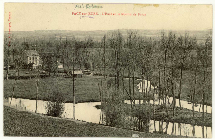 Fains. L'Eure et le Moulin de Fains.