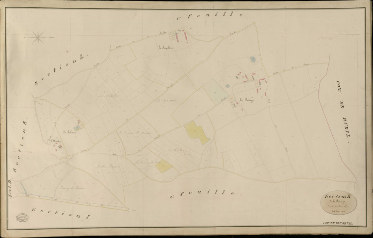 Verneuil-sur-Avre. Section K _ de la Puisaye _ 2e de 3 Feuilles