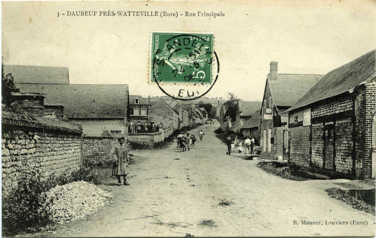 Daubeuf-près-Vatteville. Daubeuf-près-Watteville (Eure). - Rue Principale.