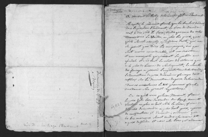 Réglementation du prix de la viande - procès-verbal de découverte de cadavre, déclaration de grossesse, plainte pour vol