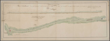 "Plan et nivellement d'une partie de la rivière d'Avre dans les communes de Tillières et de Bérou, pour être joints à notre rapport en date du 30 juillet 1823, sur la pétition du Sr. Mouchel fils, négociant demeurant à L'Aigle".