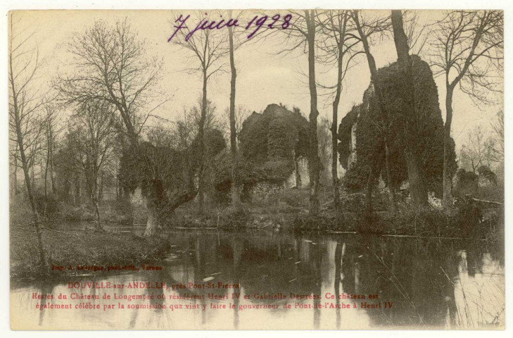 Douville-sur-Andelle. Ruines du Château de Longempré célèbre par la soumission que vint y faire le gouverneur de Pont-de-l'Arche à Henri IV-.