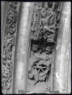 Voussures ornementées de l'église Saint-Maclou de Rouen (Seine-Maritime) représentant le jugement dernier.