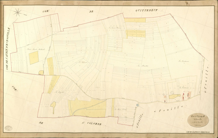 Graveron-Sémerville. Section B _ de Semerville _ 1re de 4 Feuilles