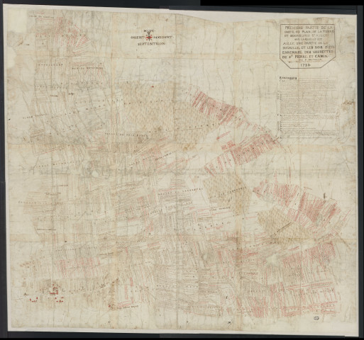 Ailly - "Première partie de la carte ou plan de la terre et seigneurie d'Ailly sur laquelle est Ailly, une partie de La Bucaille et les bois d'Etiennemare, des Vaubettes, de Saint-Pierre et Camin". *