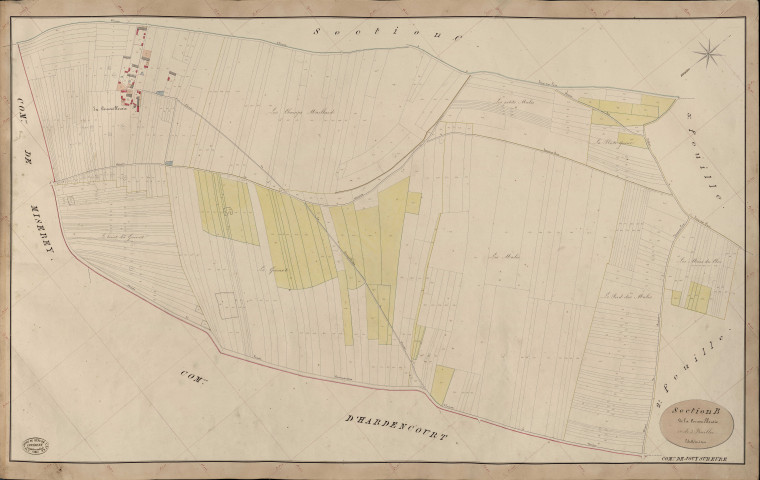 Jouy-sur-Eure. Section B _ de la Cornouilleraie _ 1re de 3 Feuilles