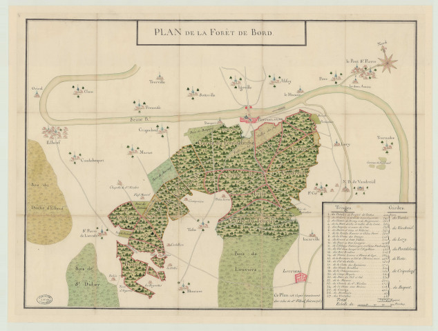 Pont-de-L'Arche - "Plan de la forêt de Bord. Copie de celui du sieur Filleul fait en 1757". *