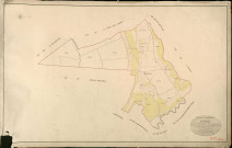 Bouquelon. Tableau d'assemblage _ du Plan Parcellaire de la Commune de Bouquelon _ Canton de Quillebeuf - Pontaudemer - Eure. _ Terminé sur le Terrain en 1824, sous l'administration de M. de Chambaudoin, Préfet _ M. Moulin, Maire _ sous la Direction de M. Aubelin, Directeur des Contributions directes _ M. Hautier, Géomètre en Chef. _ Par M. Pilfert, Géomètre de 1re classe.