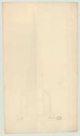 Evreux _Cathédrale. Projet de restauration de la flèche.