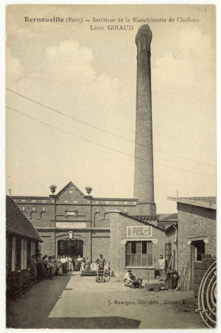 Bernouville. Intérieur de la Blanchisserie de Chiffons-Léon GIRAUD.