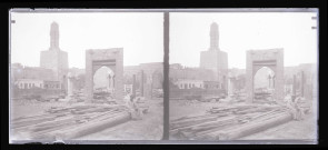Minaret de la mosquée El-Hakim au Caire (Égypte).