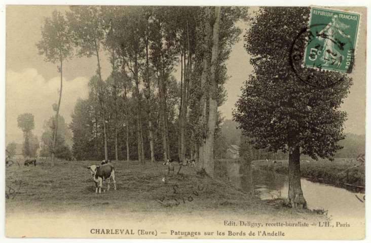 Charleval. Pâturages sur les Bords de l'Andelle.