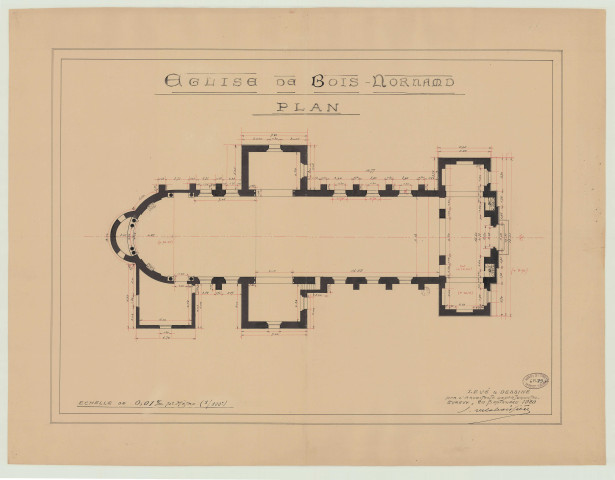 Bois-Normand _"Eglise de Bois-Normand. Plan".