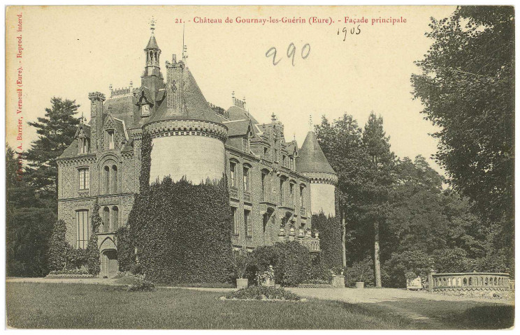 Gournay-le-Guérin. Château de Gournay-les-Guérins (Eure) - Façade pricipale.