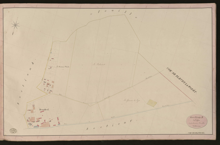 Beauficel-en-Lyons. Section B de l'Eglise _ 2e et dernière Feuille