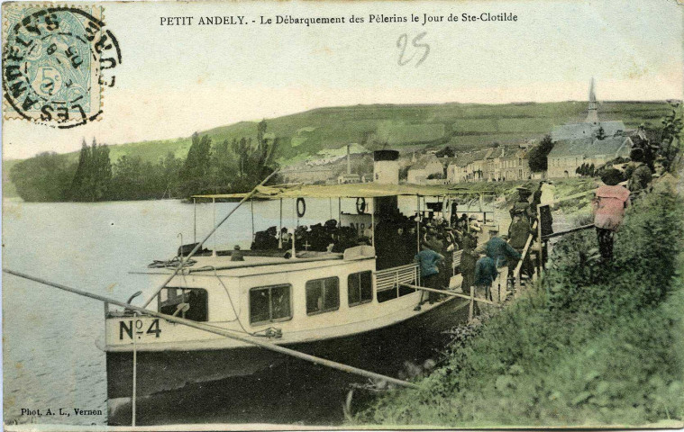 Andelys (Les). Petit Andely - Le Débarquement des Pélerins le Jour de la Ste Clotilde.