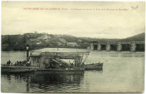 Port-Mort. Notre-Dame-de-la-Garenne. - La Drague et vue sur la Tour et le Barrage de Port-Mort.