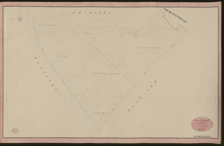 Farceaux. Section B _ du Village _ 1re de 3 Feuilles