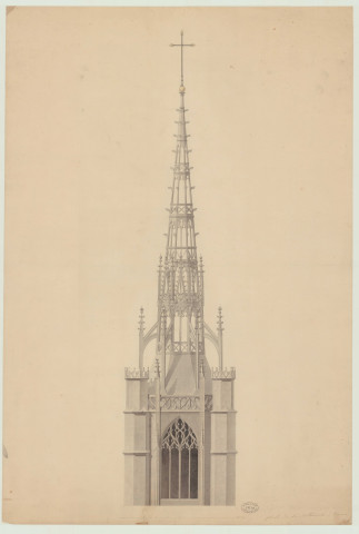 Evreux _Cathédrale. Projet de restauration de la flèche.