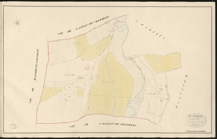Saint-Pierre-de-Cernières. Section A _ du Bois brûlé _ 2e et dernière feuille.