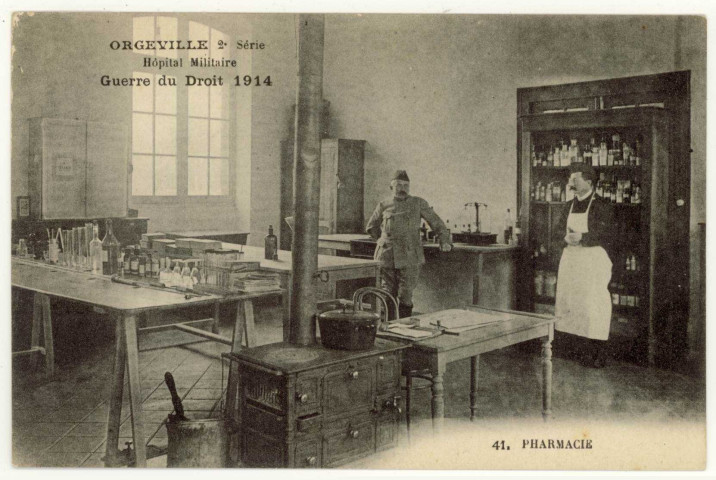Caillouet-Orgeville. Hôpital militaire : Guerre du Droit 1914 : Pharmacie.