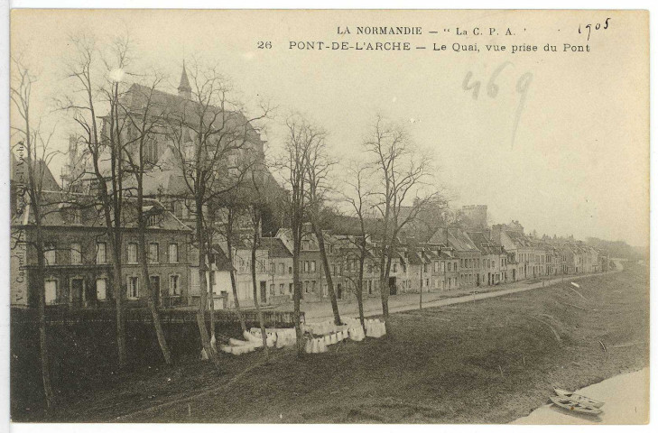 Pont-de-l'Arche. Le Quai, vue prise du Pont.