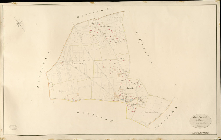 Hauville. Section C _ de l'Eglise _ 1re de 2 Feuilles