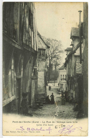 Pont-de-l'Arche. Rue de l'Abbaye sans Toile (prise d'en haut).