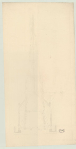 Evreux _Cathédrale. Projet de restauration de la flèche.