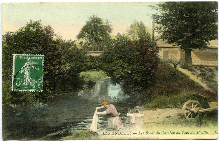 Andelys (Les). Les bords du Gambon au Pont du Moulin.