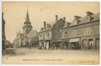Serquigny. La Grande Rue et l'Eglise.