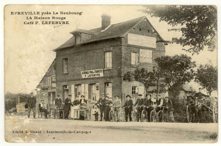 Epreville-près-le-Neubourg. La Maison Rouge-Café P. LEFEBVRE.