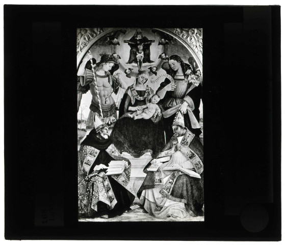 Musée de Florence (Italie), tableau de Luca Signorelli « la Vierge entourée de saints ».