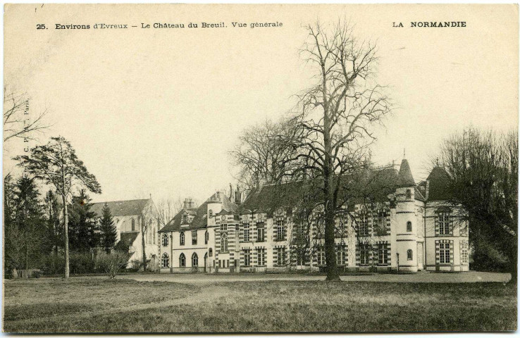 Marcilly-sur-Eure. Environs d'Evreux - Le Château du Breuil - Vue générale.